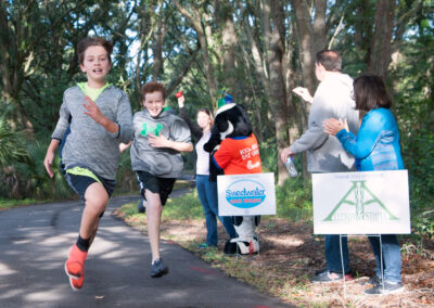 Two Boys Racing for the Finish